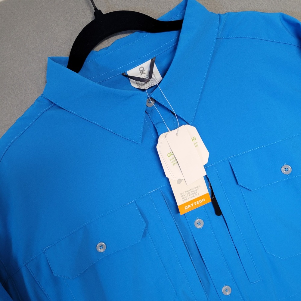 NWT Little Donkey Andy Mens Blue Drytech‎ Hiking Shirt Long Sleeve Stretch XL